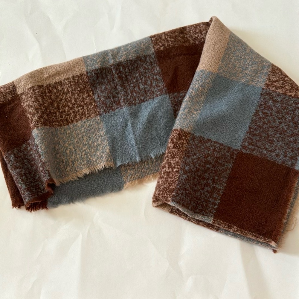 Brown and blue scarf